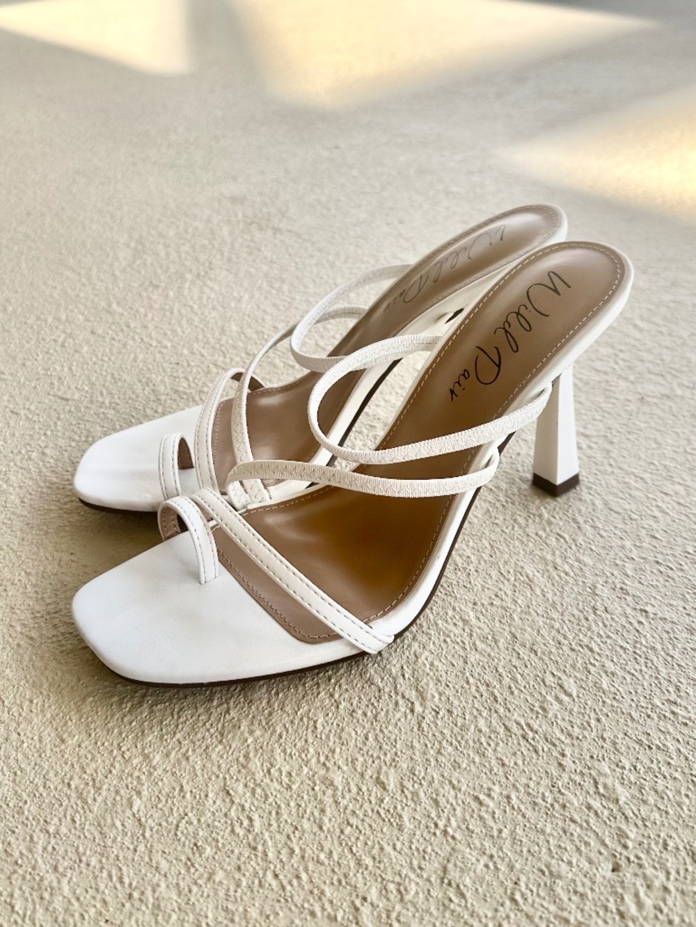 Wild Pair White Lenore Slip On Dress Sandals, Size 8